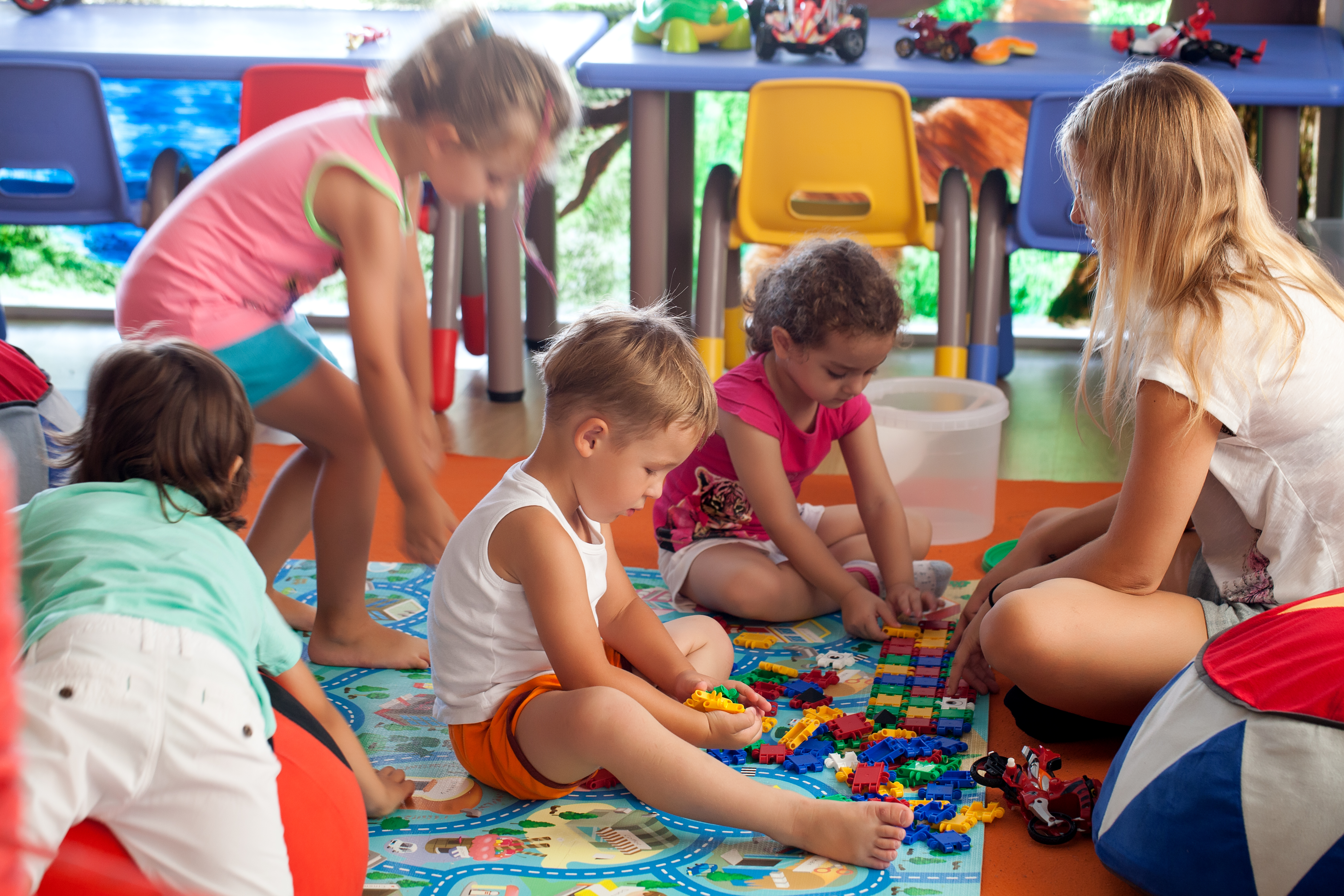 Children collaborating during classroom activity